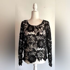 H&M Floral Lace Long Sleeve Top